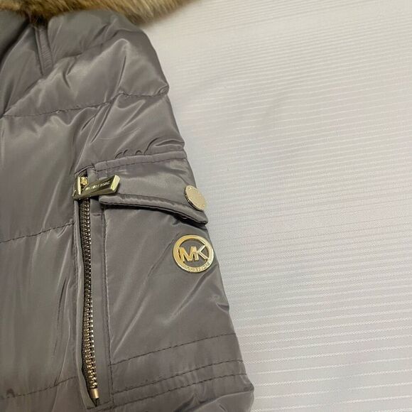 Michael Kors Grey Down Puffer Jacket Coat Size Large - Picture 5 of 13